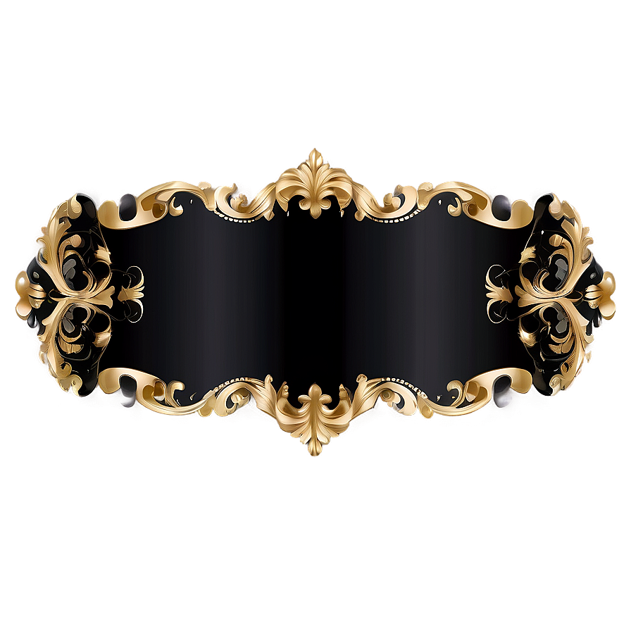 Black Banner With Gold Trim Png 66 PNG image