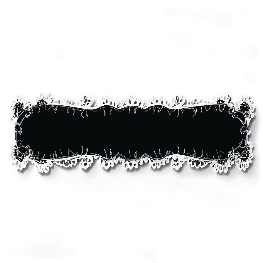 Black Banner With Lace Detail Png 06132024 PNG image