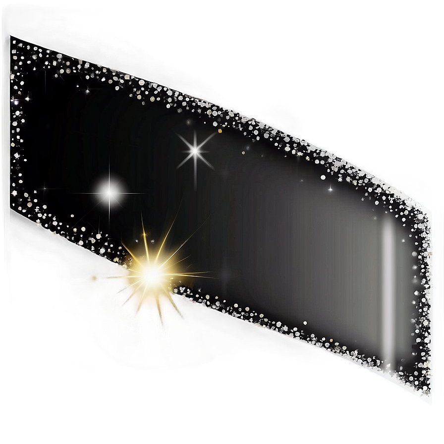 Black Banner With Sparkles Png 06132024 PNG image