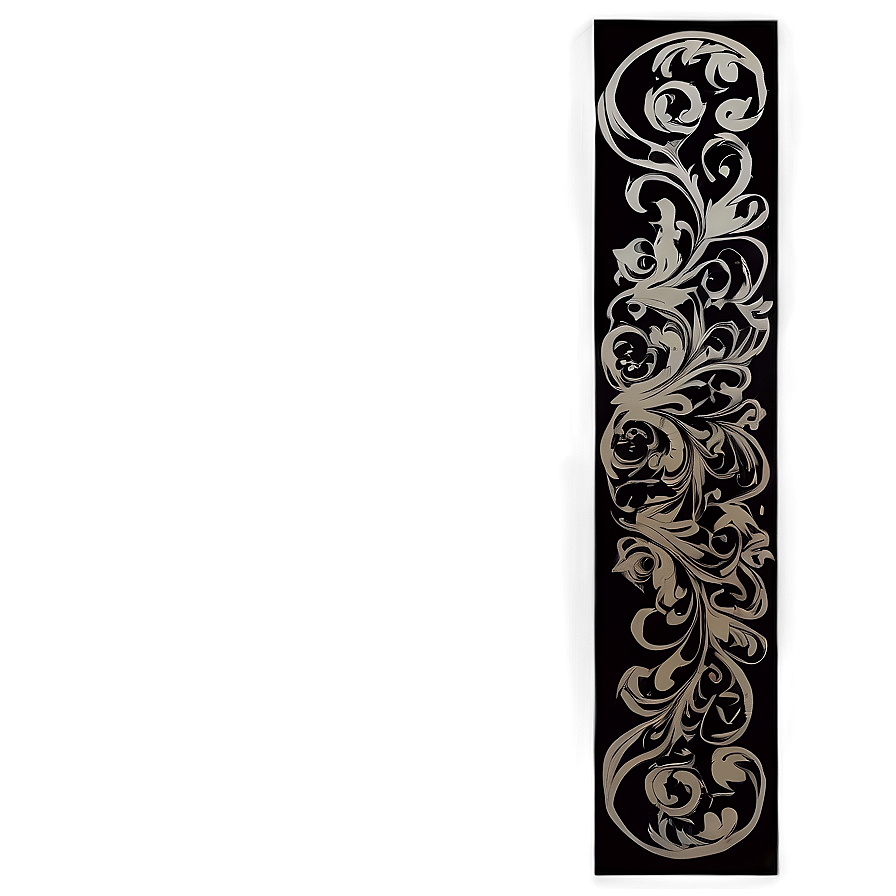 Black Banner With Swirls Png 06132024 PNG image