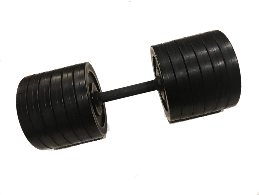 Black Barbell Isolated Fitness Equipment PNG image