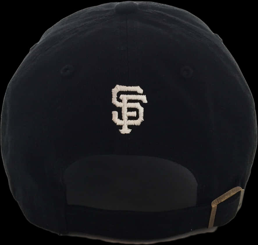 Black Baseball Cap S F Logo PNG image