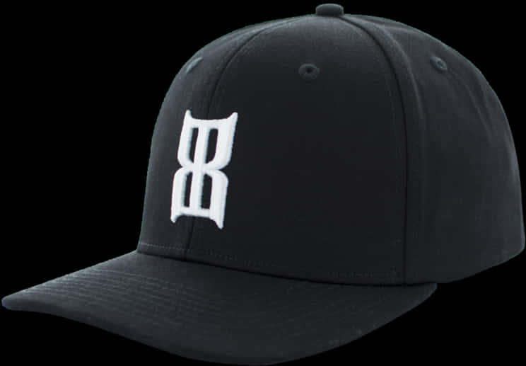 Black Baseball Cap White Logo PNG image