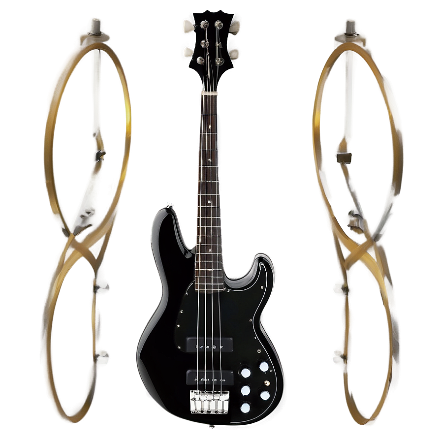 Black Bass Guitar Png Wqb PNG image