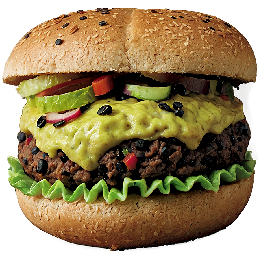 Black Bean Burger Png Cip PNG image