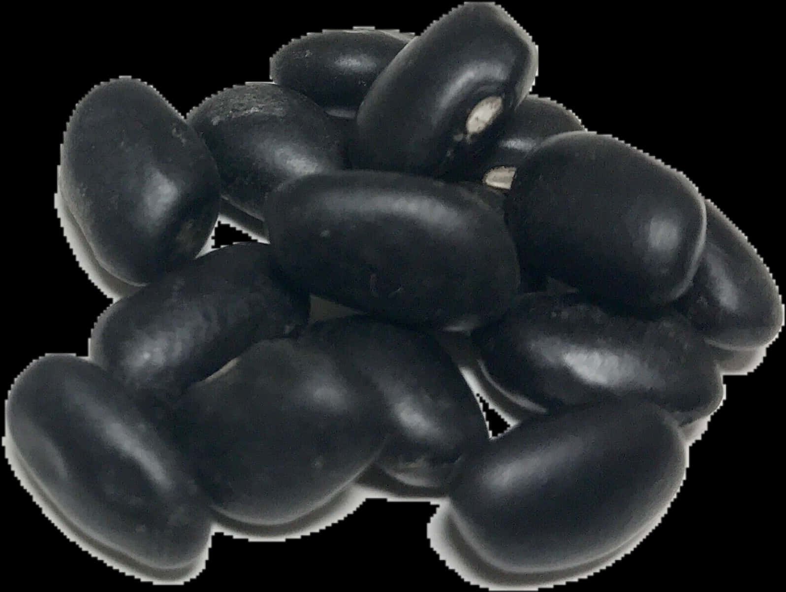 Black Beans Pile Isolated Background PNG image