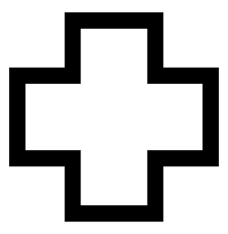 Black Bold Cross Graphic PNG image