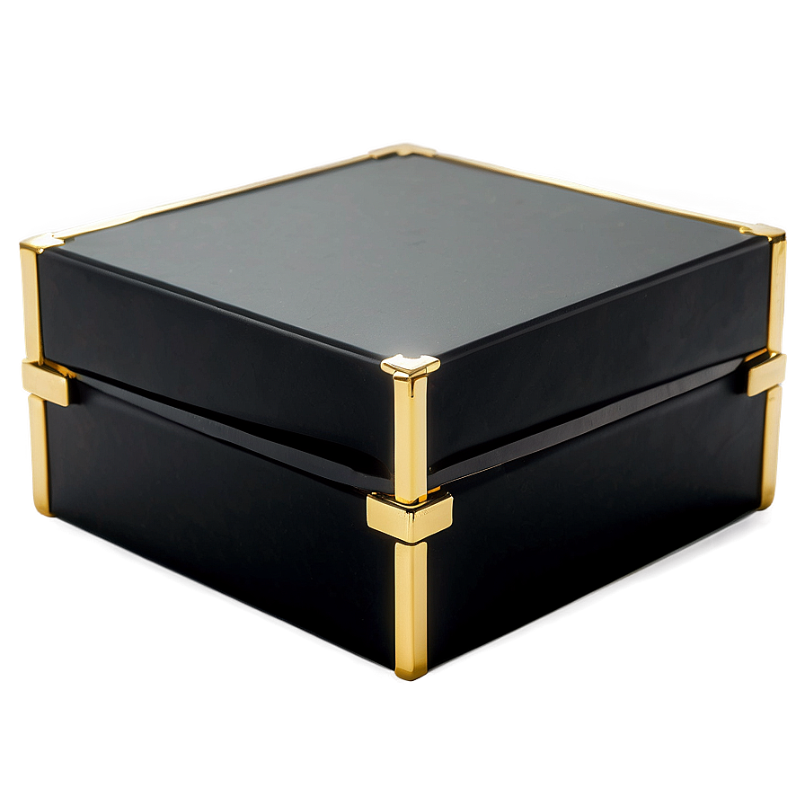 Black Box With Gold Trim Png 05252024 PNG image