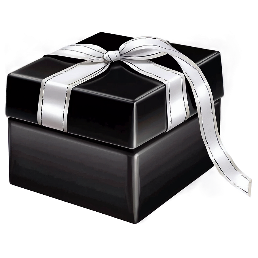 Black Box With White Ribbon Png 15 PNG image