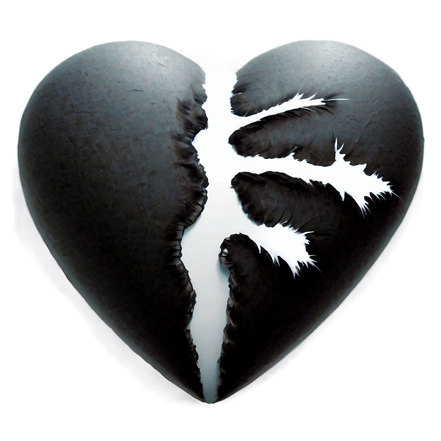 Black Broken Heart Art Png 44 PNG image