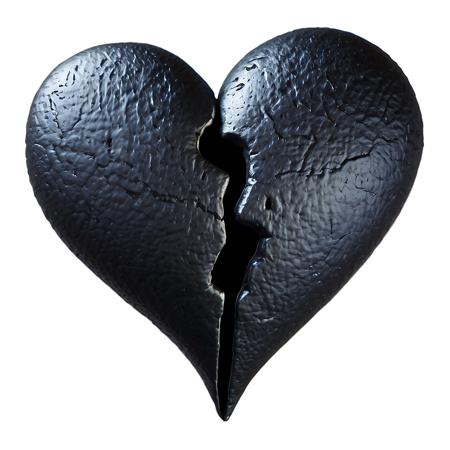 Black Broken Heart Art Png 58 PNG image