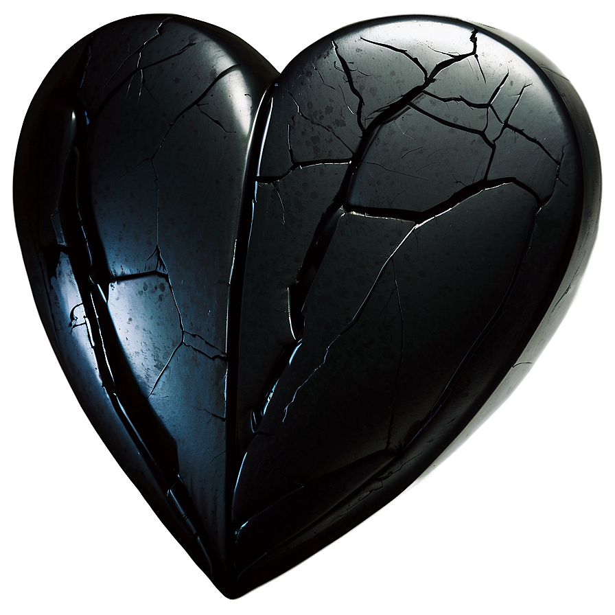 Black Broken Heart Art Png Wtb85 PNG image