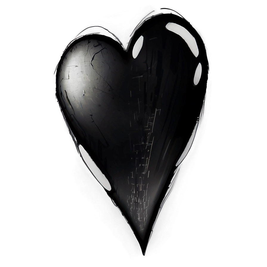 Black Broken Heart Sketch Png 54 PNG image