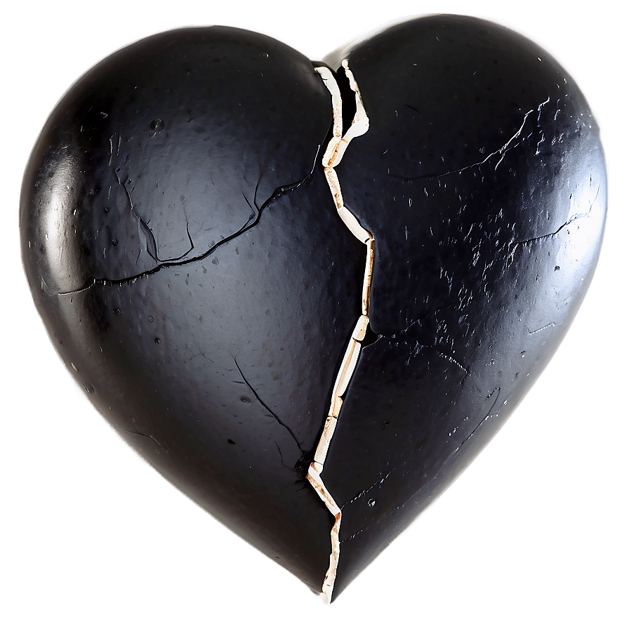 Black Broken Heart Symbol Png 23 PNG image