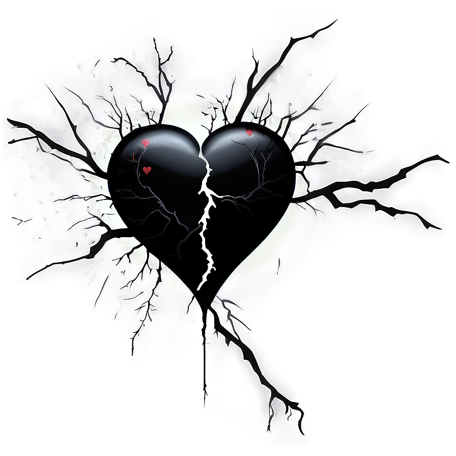 Black Broken Heart Tattoo Design Png Iyf PNG image