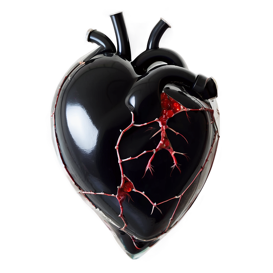 Black Broken Heart Transparent Background Png 06252024 PNG image