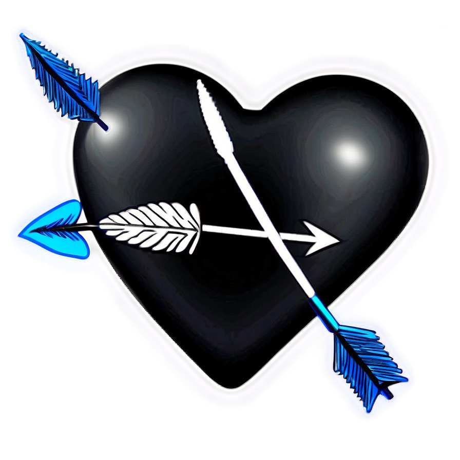 Black Broken Heart With Arrow Png 06252024 PNG image