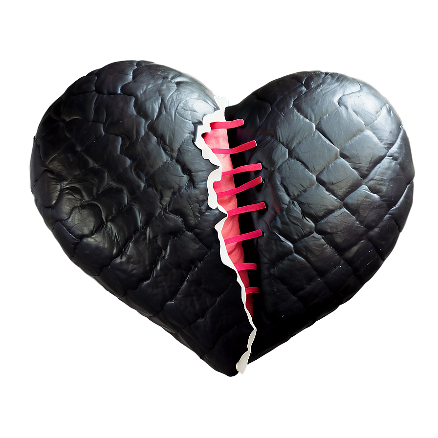 Black Broken Heart With Bandaid Png 06252024 PNG image