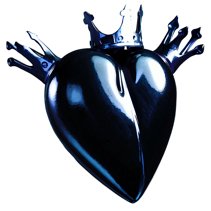 Black Broken Heart With Crown Png Tiu88 PNG image