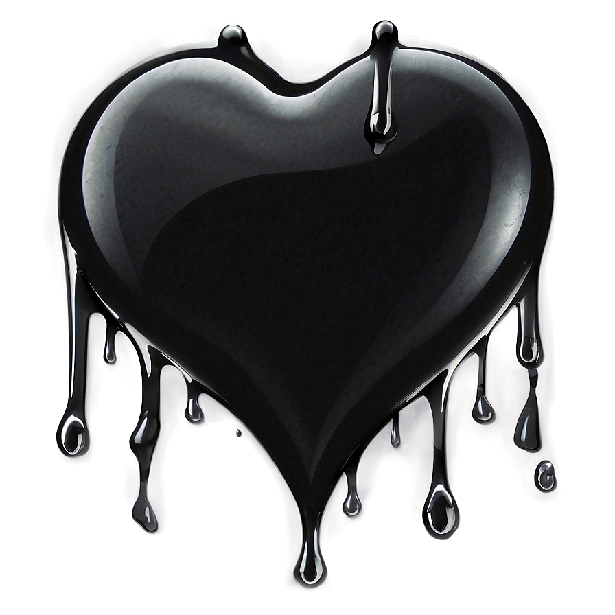 Black Broken Heart With Tears Png 52 PNG image