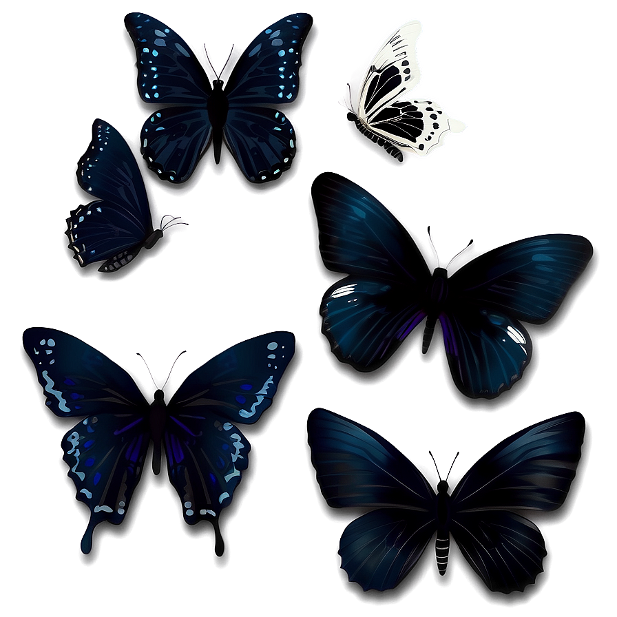 Black Butterfly Decoration Png Qai PNG image