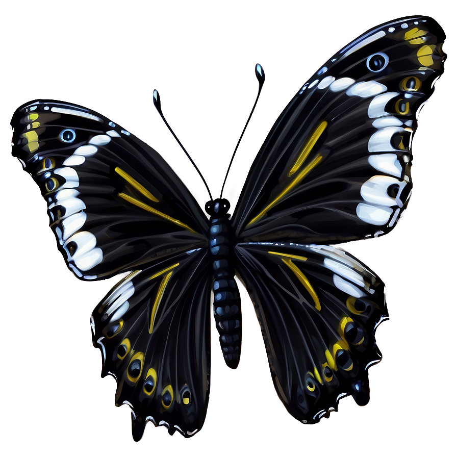 Black Butterfly Illustration Png Imx66 PNG image