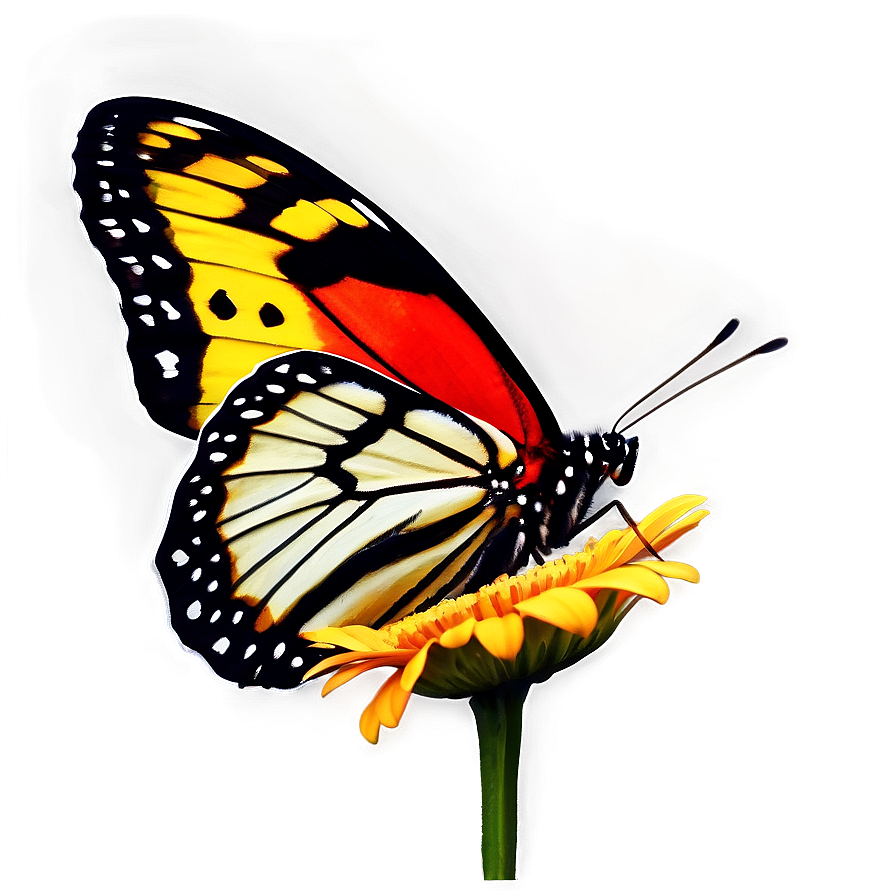 Black Butterfly On Flower Png 06252024 PNG image