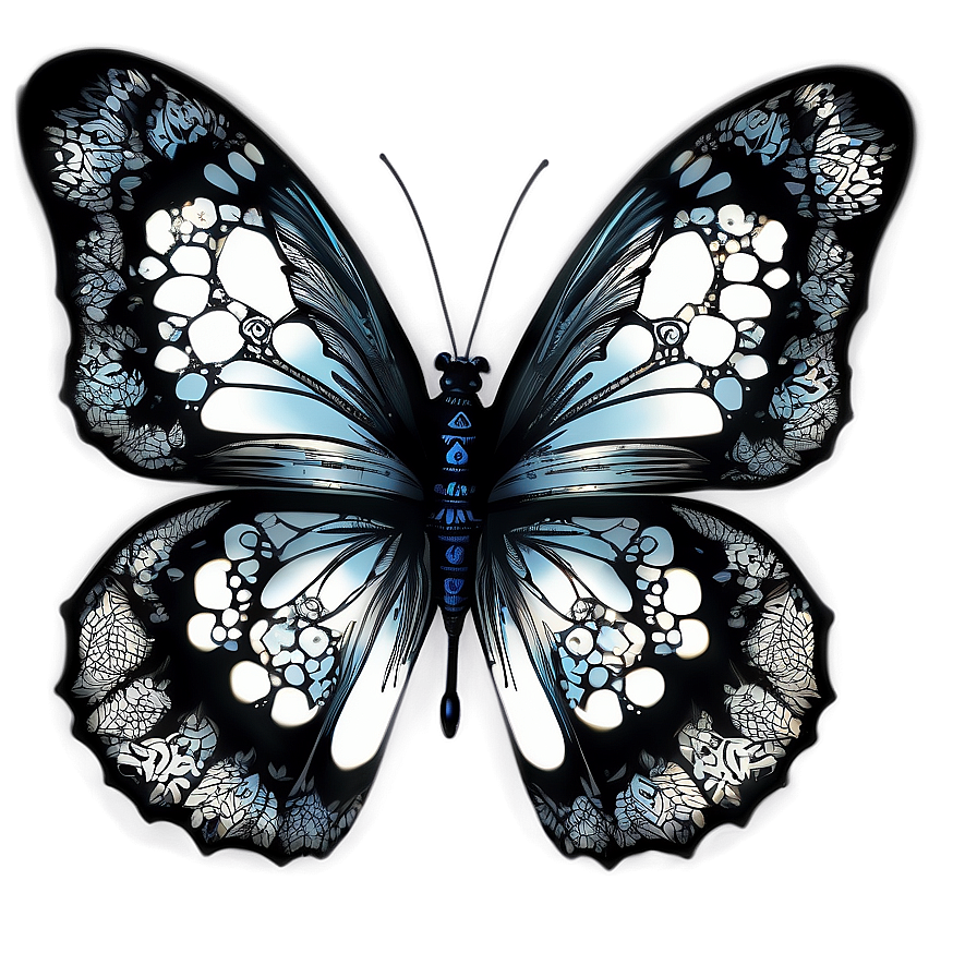 Black Butterfly Tattoo Design Png Ncg PNG image