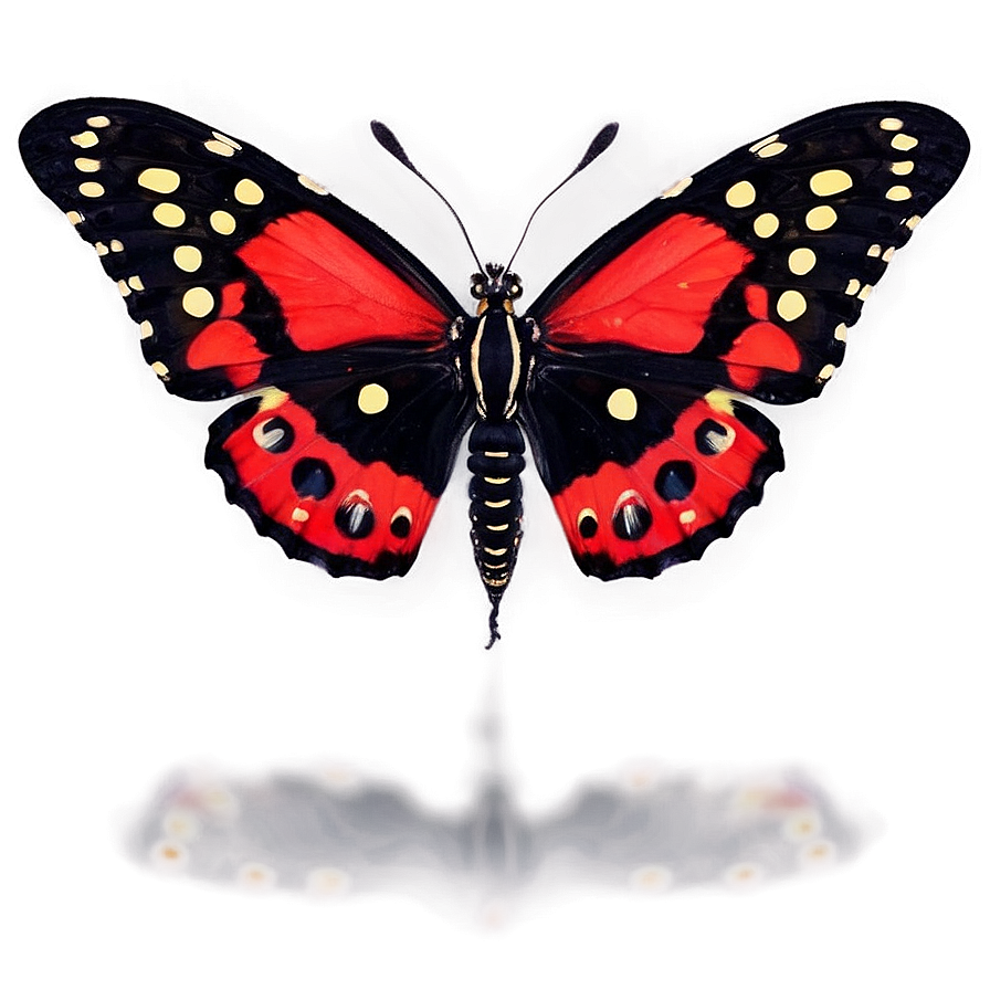 Black Butterfly With Red Spots Png 06252024 PNG image