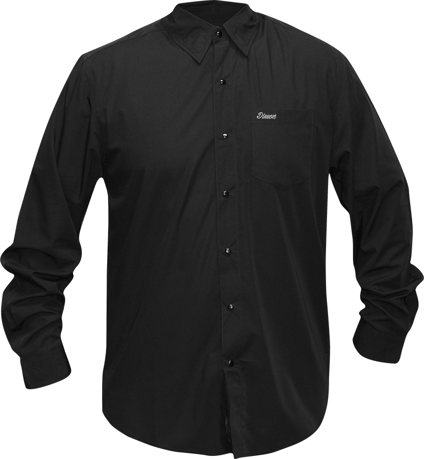 Black Button Up Dress Shirt PNG image