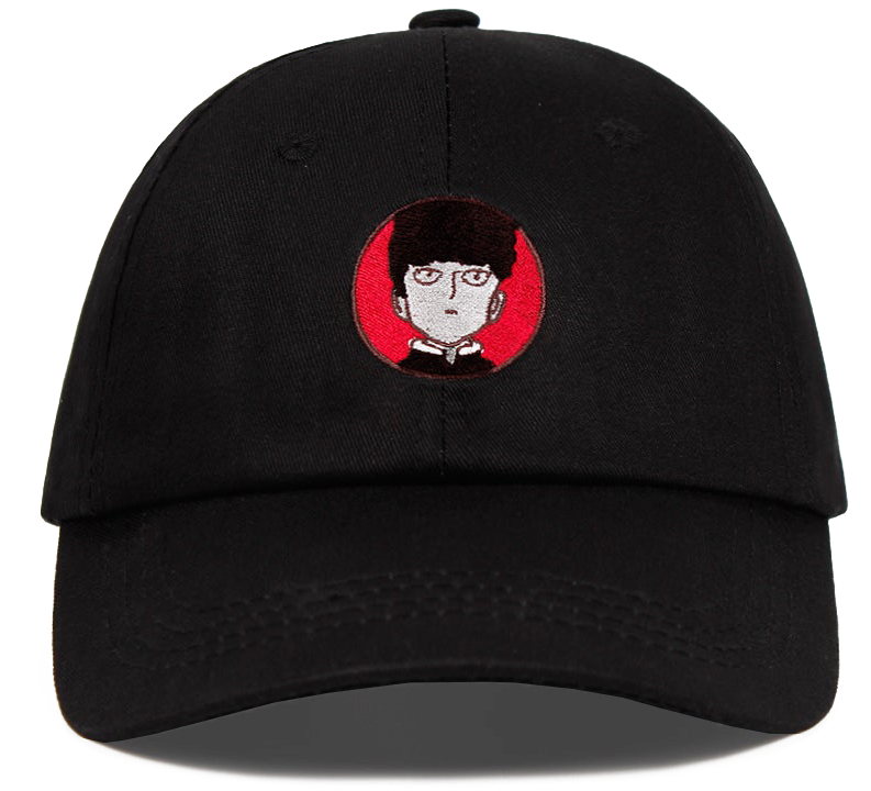 Black Cap Cartoon Character Embroidery PNG image