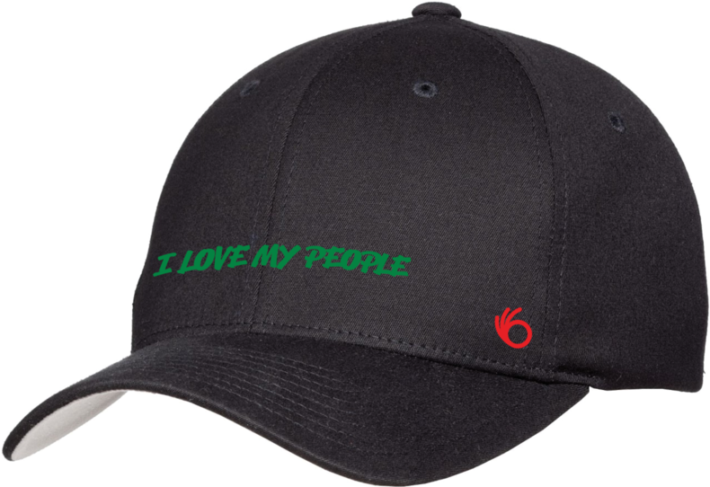 Black Cap Love My People Design PNG image