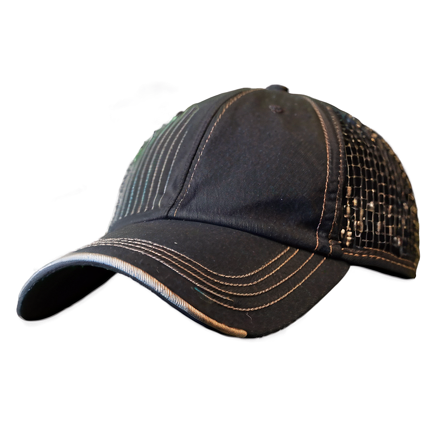 Black Cap With Mesh Panels Png 06122024 PNG image