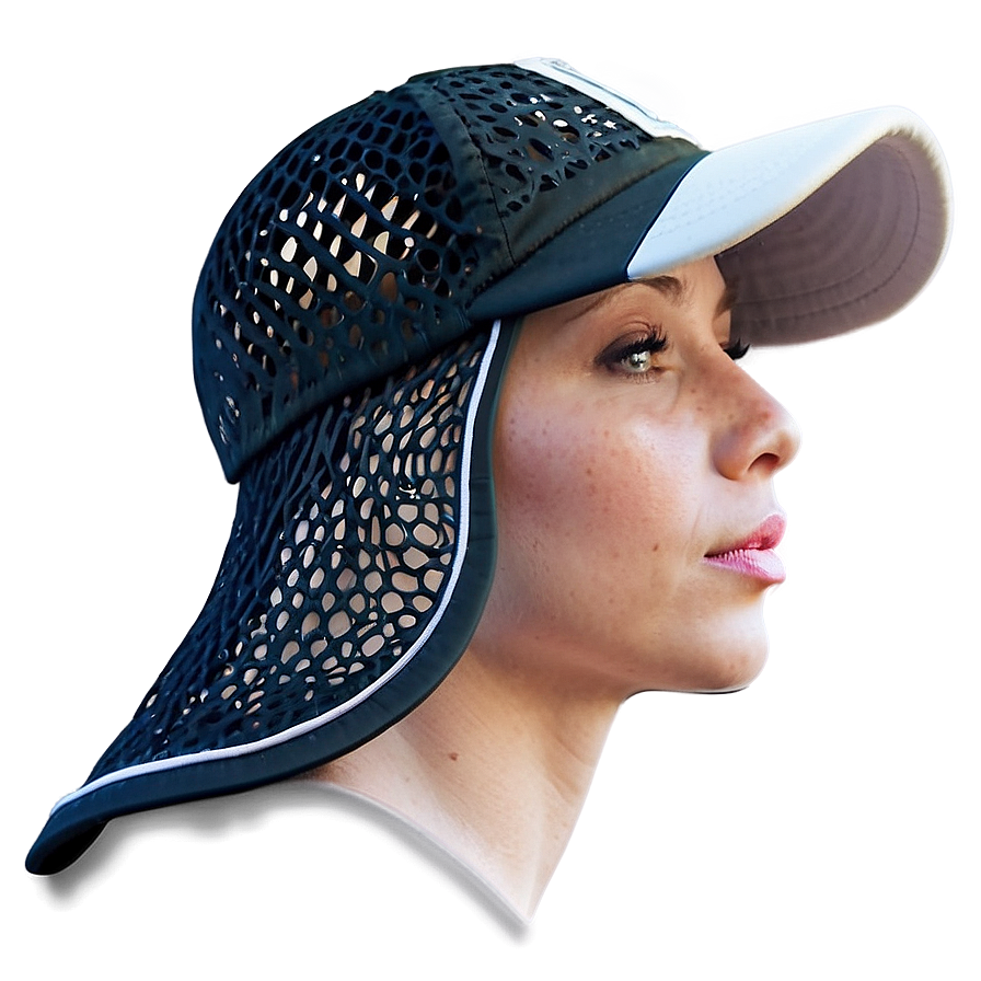 Black Cap With Mesh Panels Png 06122024 PNG image