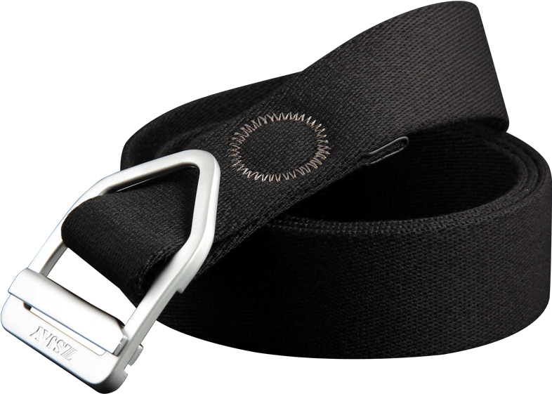 Black Casual Beltwith Silver Buckle PNG image