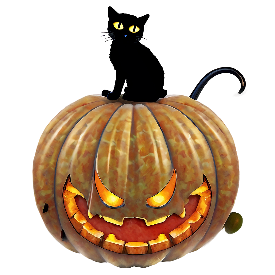 Black Cat And Pumpkin Png 39 PNG image