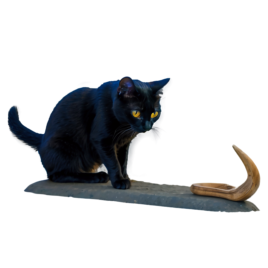 Black Cat Crouching Png Hty PNG image