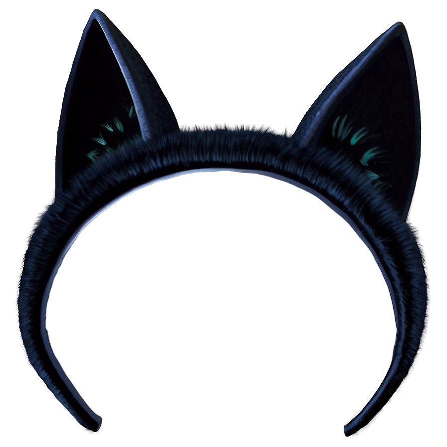 Black Cat Ears Template Png 05042024 PNG image