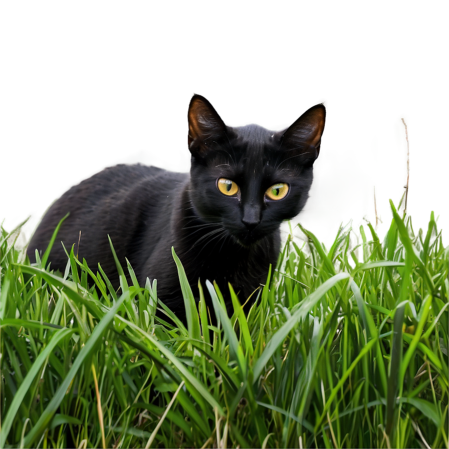 Black Cat In Grass Png 47 PNG image