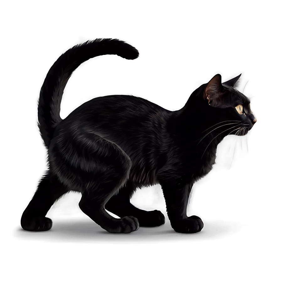 Black Cat Side View Png 05232024 PNG image