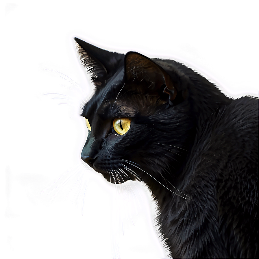 Black Cat Side View Png 18 PNG image