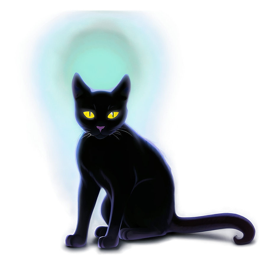 Black Cat With Glowing Eyes Png 05232024 PNG image