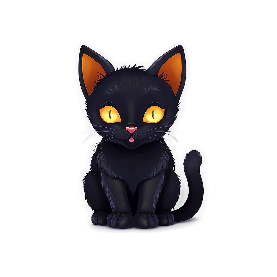 Black Cat With Glowing Eyes Png 05232024 PNG image