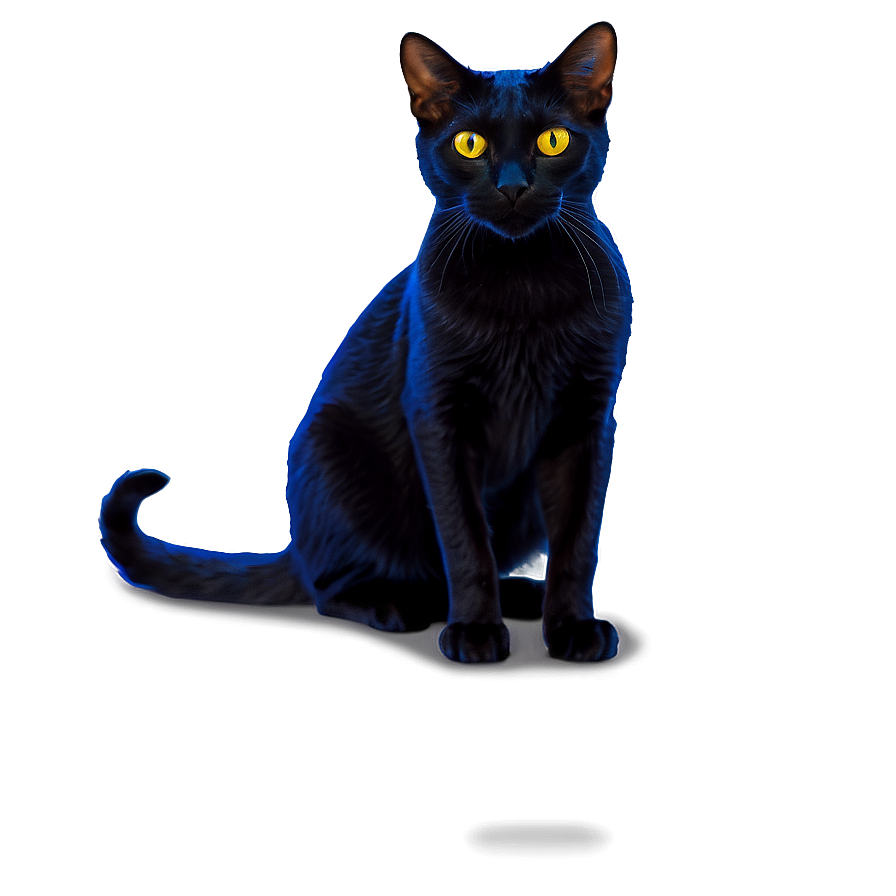 Black Cat With Glowing Eyes Png 70 PNG image
