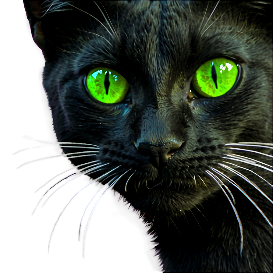 Black Cat With Green Eyes Png 05232024 PNG image