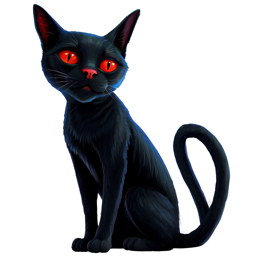 Black Cat With Red Eyes Png 05232024 PNG image