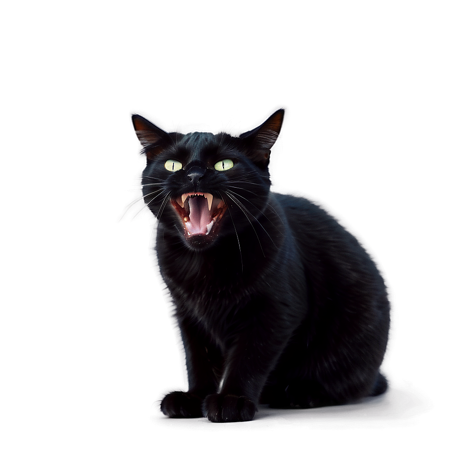 Black Cat Yawning Png Nfc69 PNG image