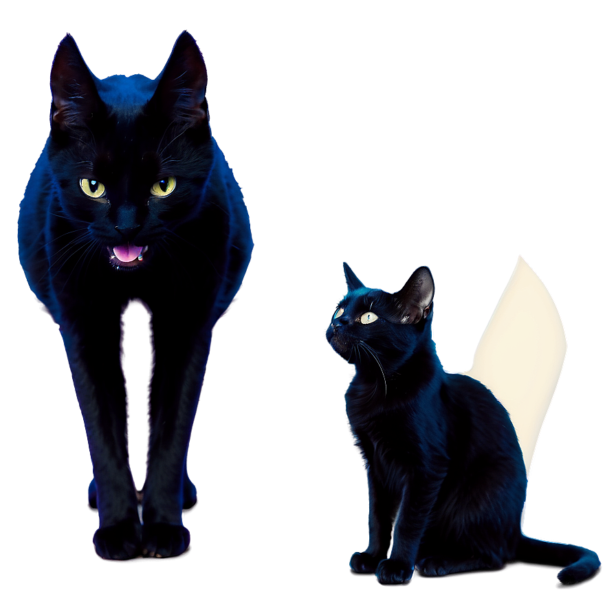 Black Cat Yawning Png Qpn PNG image