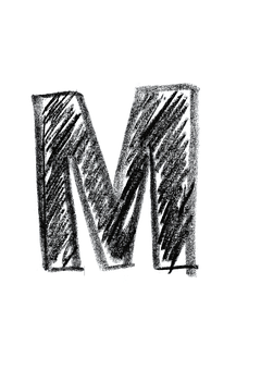 Black Chalkboard Letter M PNG image