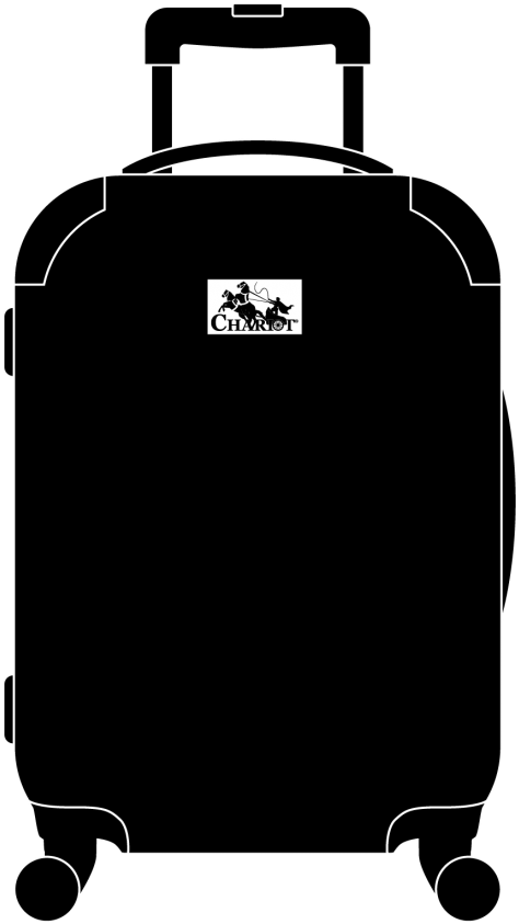 Black Chariot Brand Suitcase PNG image